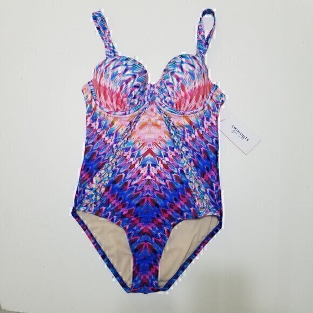 NWT Swimsuits For All Strapless One Piece Swimsuit Size 6